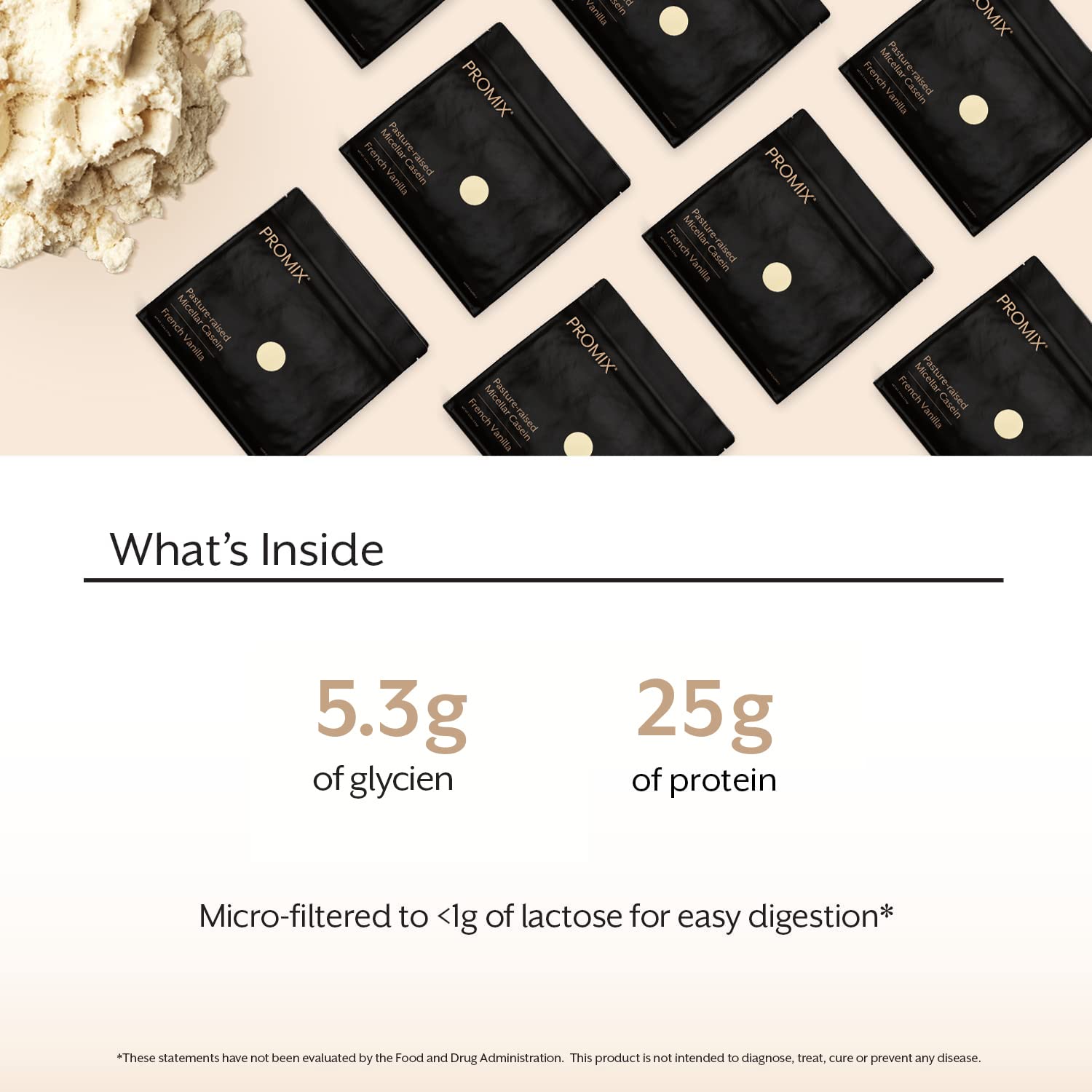 Promix Nutrition caseina, digestión fácil y 25 g por porción