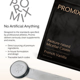 Promix Nutrition caseina vainilla, sabor suave en batidos