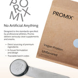 Envase de 2,5 lb de Promix, práctico para uso continuo.