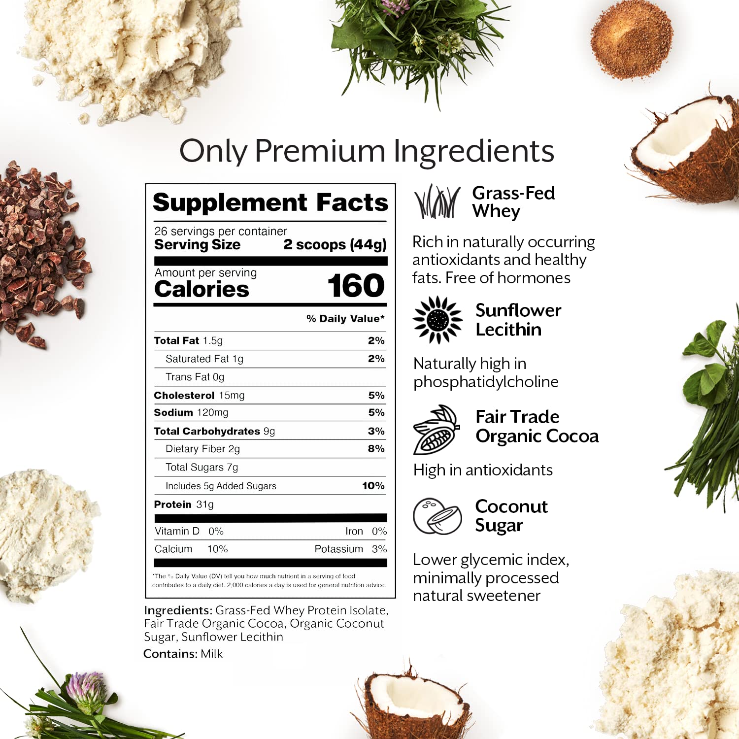 Promix Nutrition Whey Isolate Chocolate ingredientes naturales para una proteína limpia.