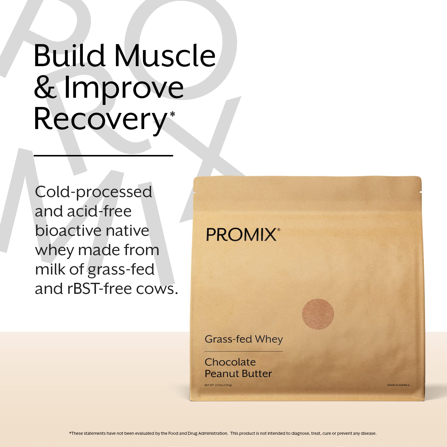 Promix Nutrition whey con cuchara de medición: conveniente para dosis diarias