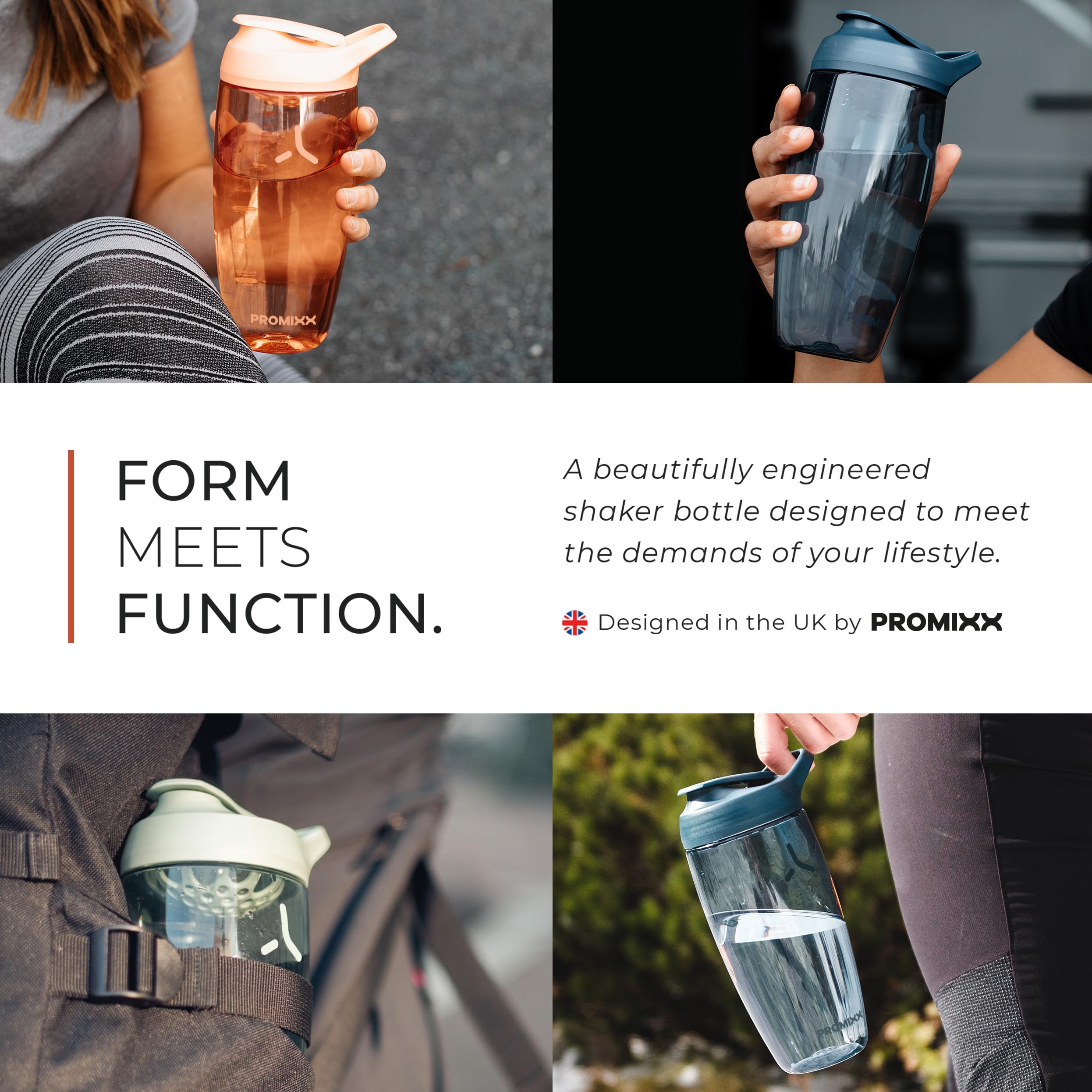 Promixx Pursuit brinda una capacidad de 24 oz, ideal para proteínas.