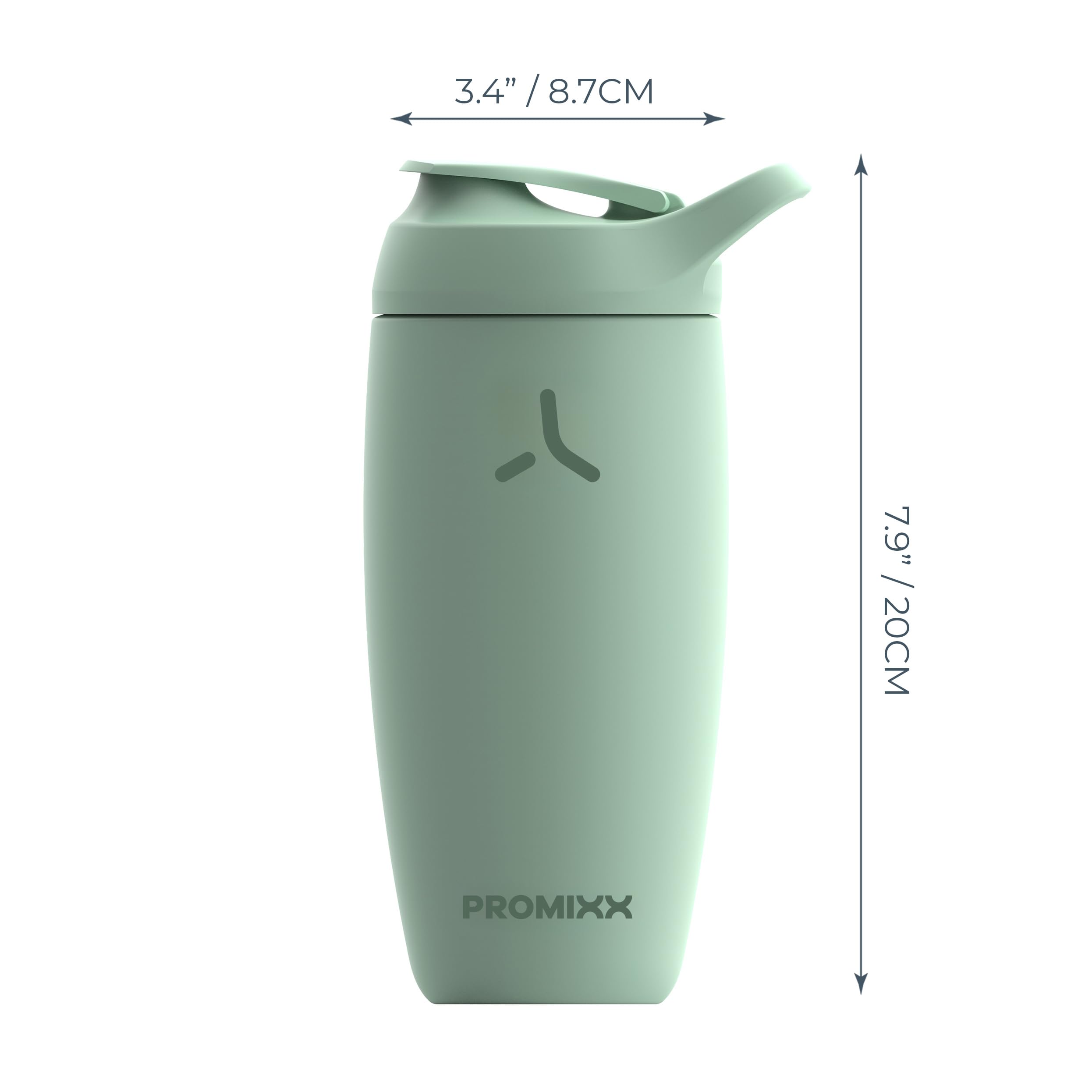 Promixx Pursuit: tapa hermética y logotipo actualizado para uso diario.