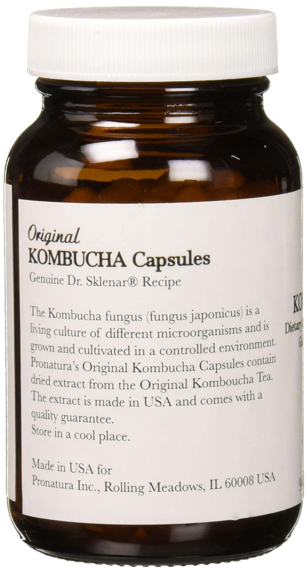Etiqueta original de Pronatura Kombucha que destaca origen y calidad