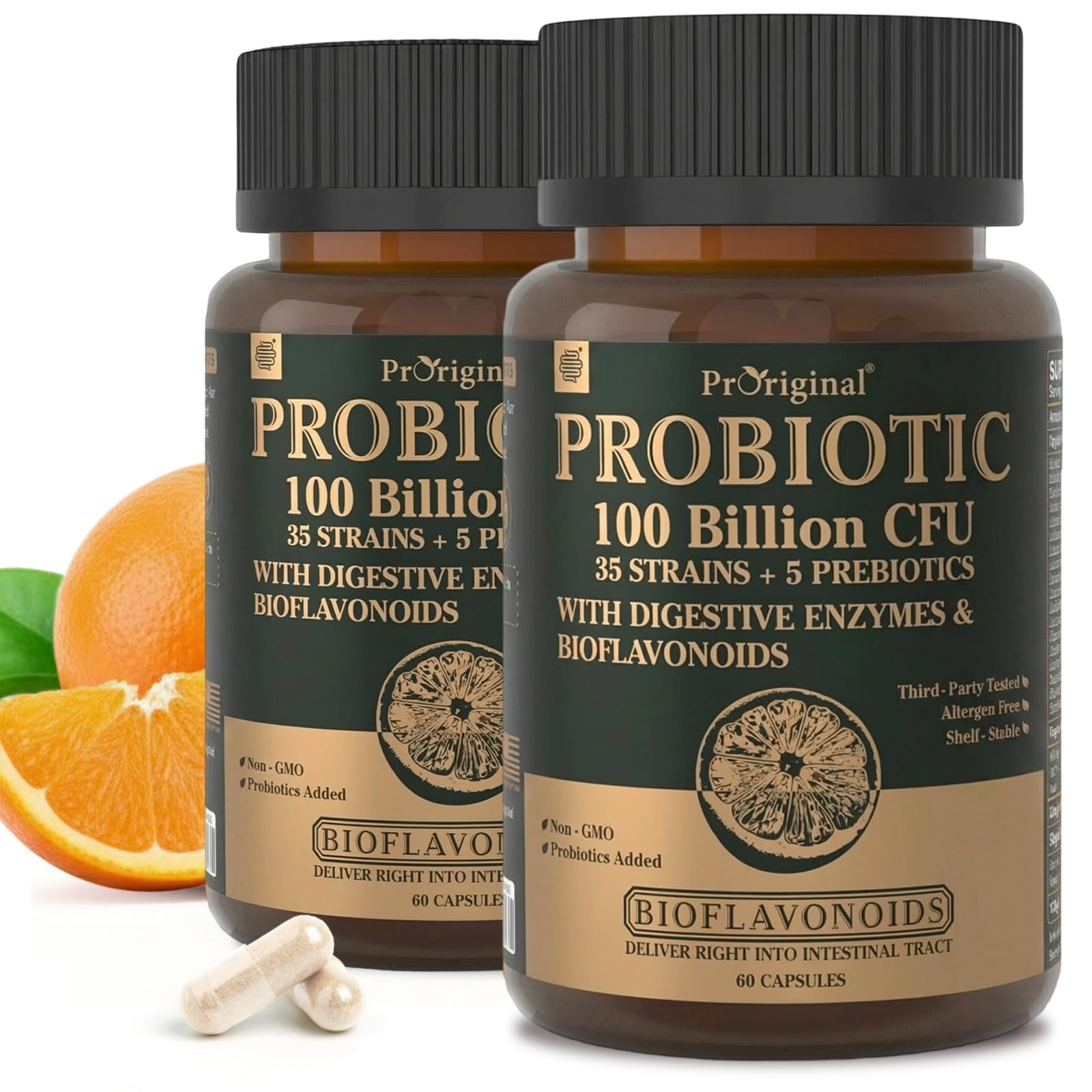 Proriginal Probiotics frasco con 100 mil millones CFU para salud digestiva