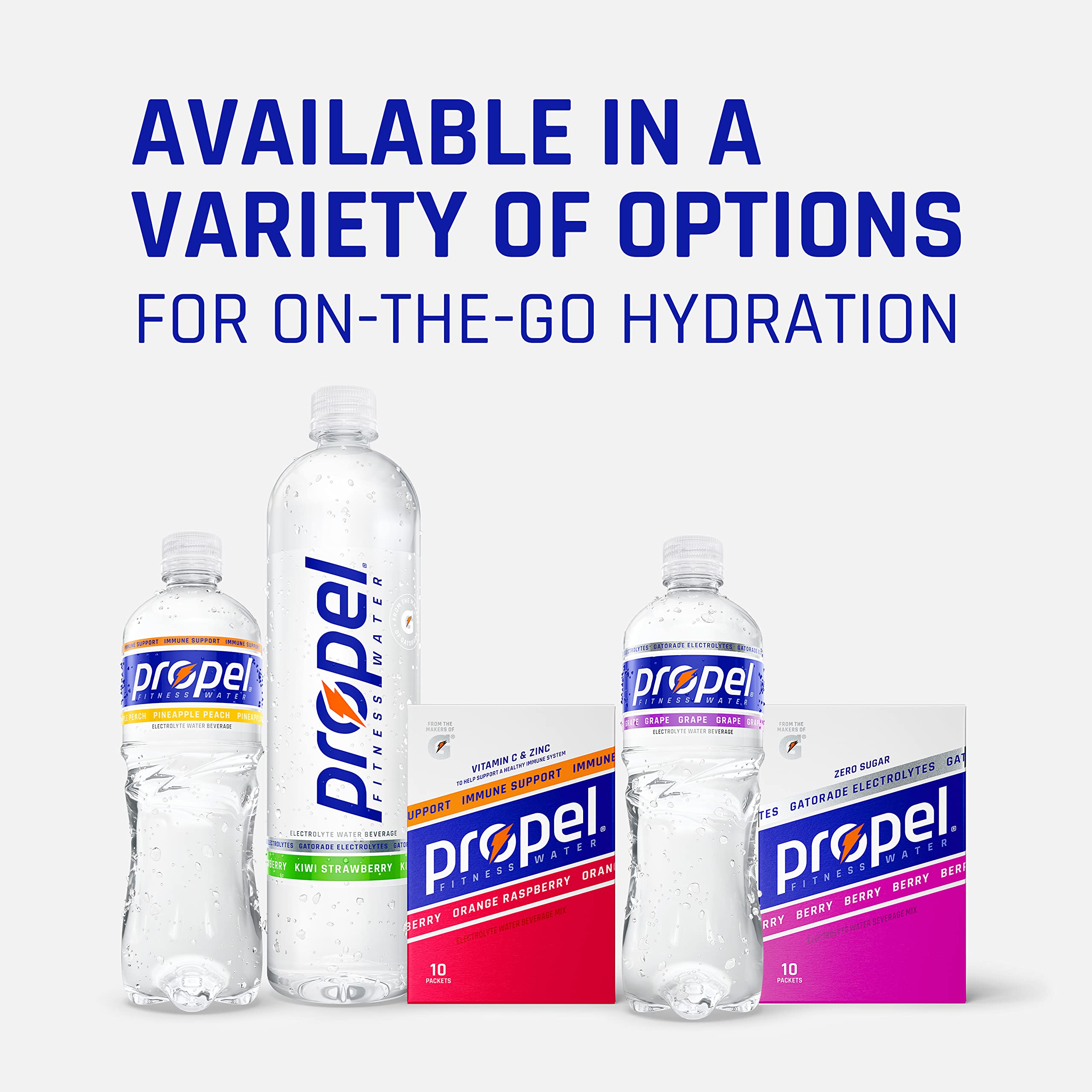 Propel Inmunidad en polvo, diseño compacto, fácil de transportar.