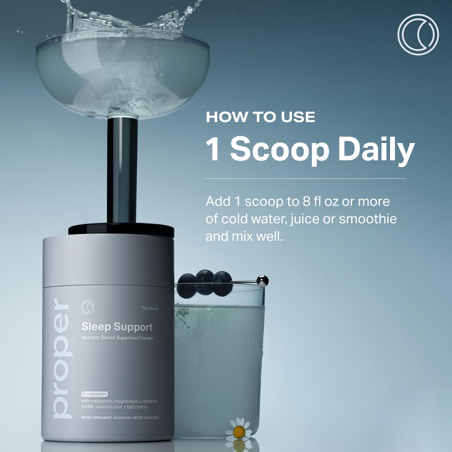 Proper Blues Ayuda Nocturna magnesio biodisponible para relajación muscular.