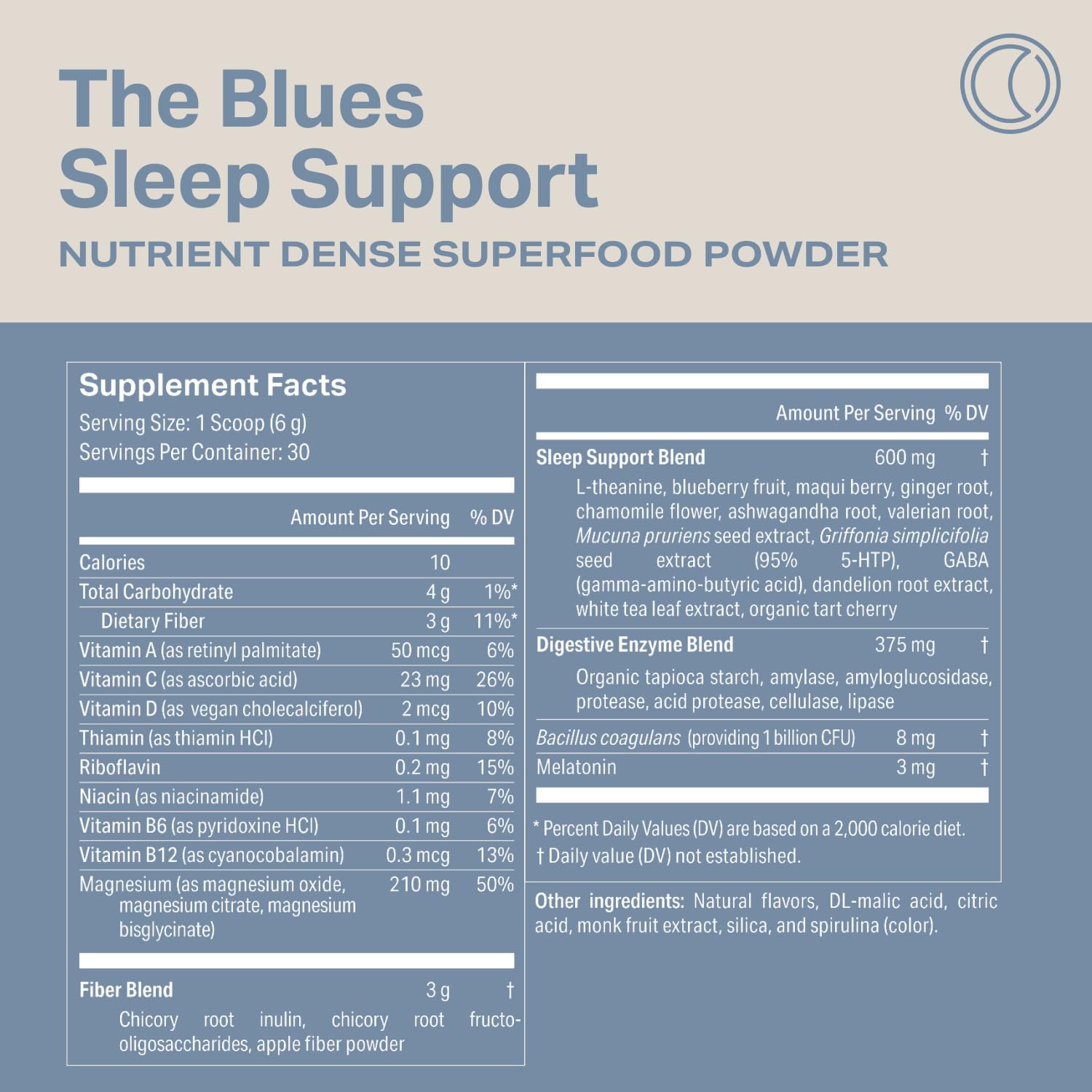 Proper Blues Ayuda Nocturna valeriana y GABA para calma natural.