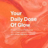 Proper Daily Glow Beauty Blend cuchara, porción diaria para nutrición de piel.