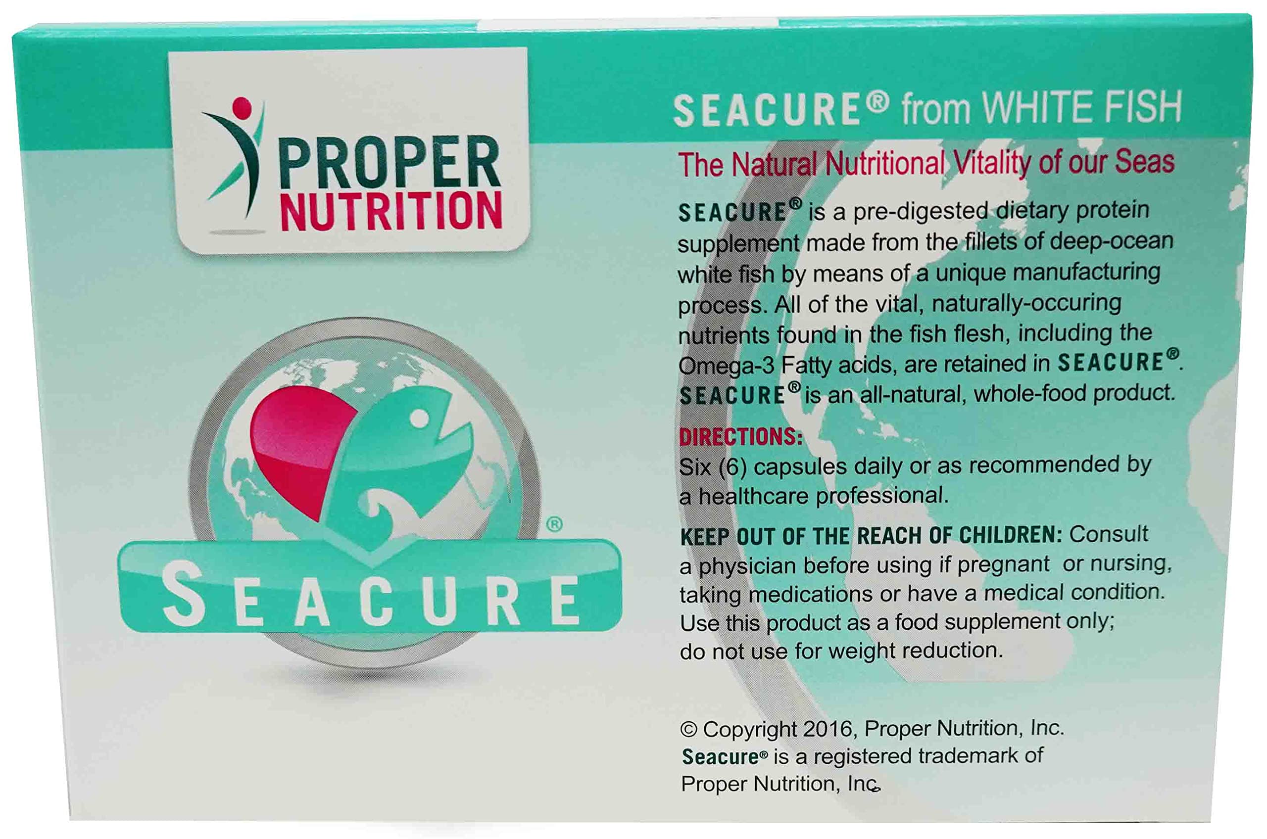 Seacure de Proper Nutrition en blister de 180 cápsulas para consumo práctico.