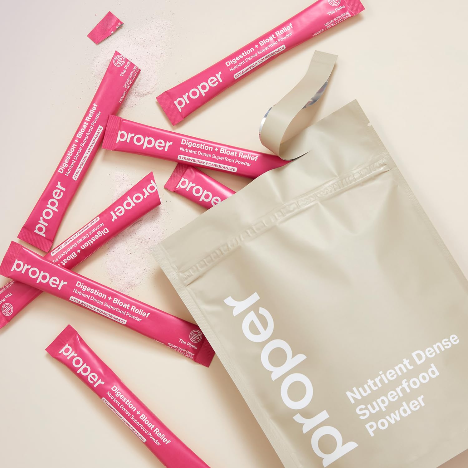 Proper Pinks presentación de 15 sobres para uso práctico