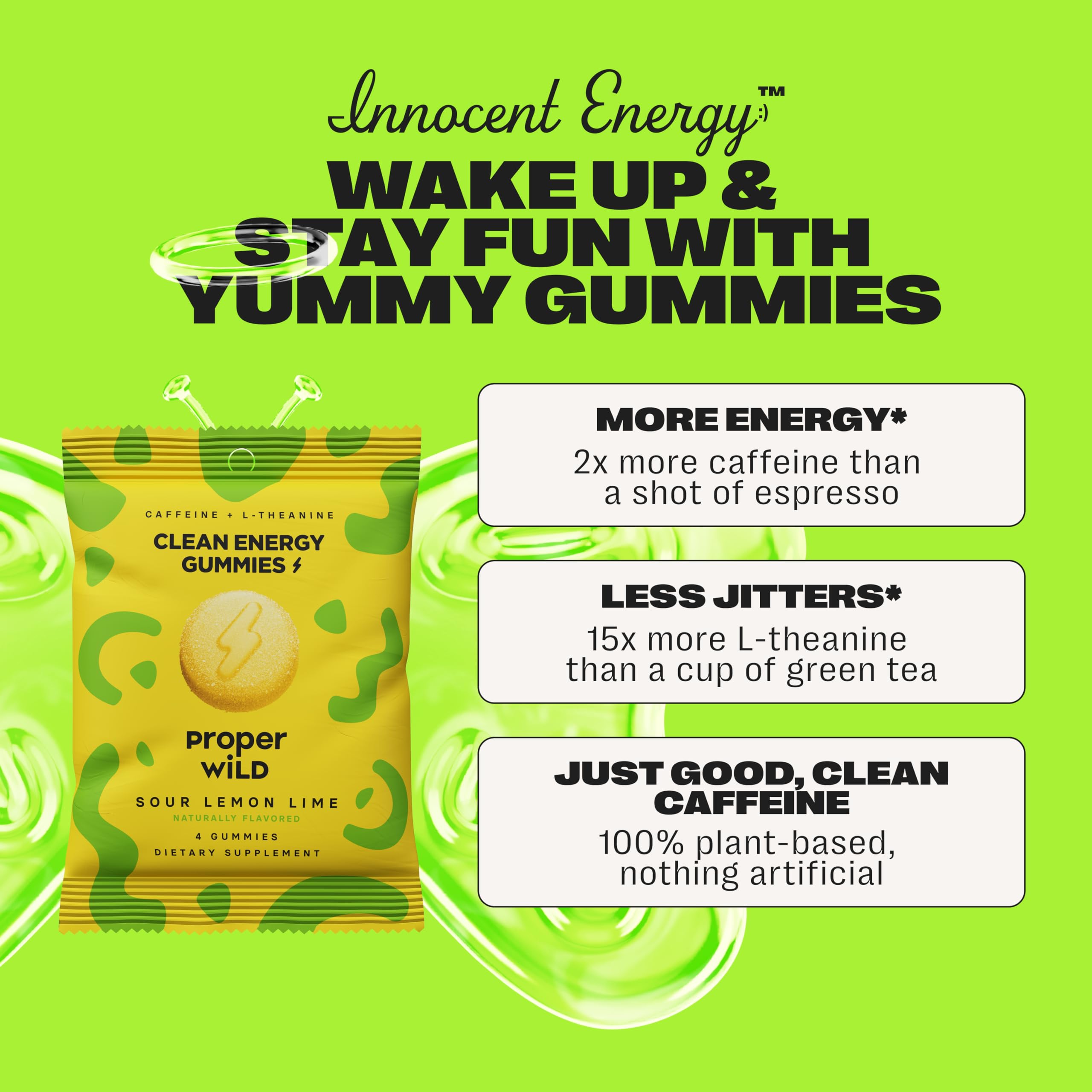 Proper Wild gominolas energéticas textura suave y masticable para usar entre tareas