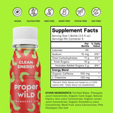 Proper Wild Energy Shot ingredientes orgánicos para estimulación suave