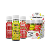 Proper Wild shot botella de energía con cafeína orgánica para enfoque sostenido.
