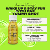 Proper Wild Shot de energía fresa-kiwi, sabor refrescante para recargas rápidas.