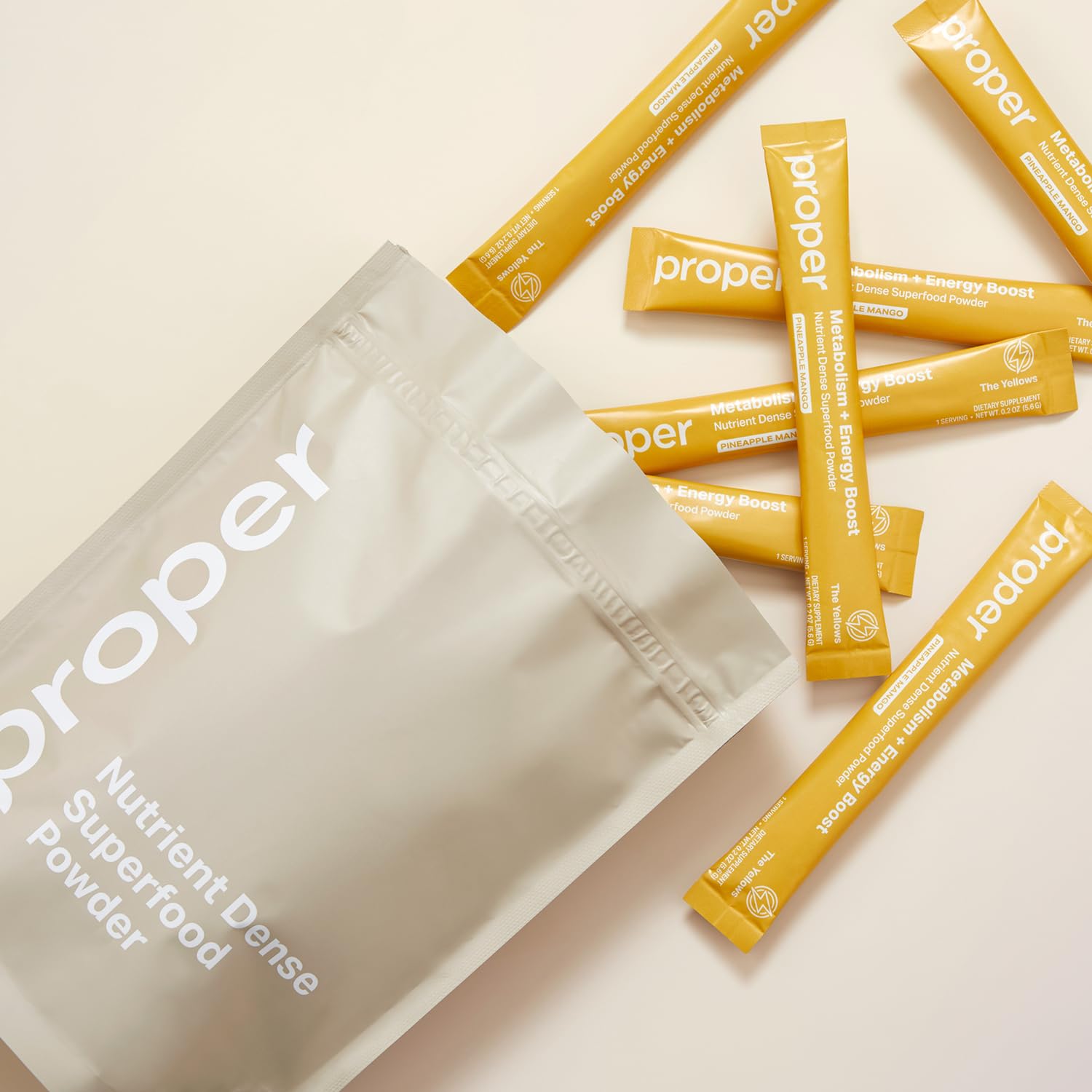 Envase compacto de Proper Yellows para llevar