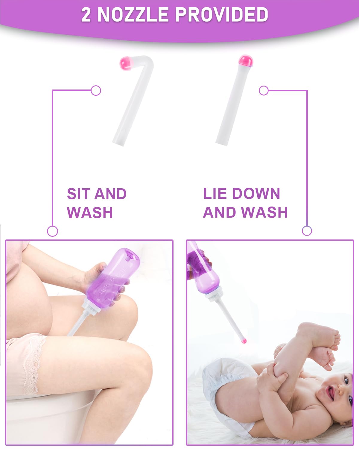 PropoDusche Diseño doble boquilla para áreas diferentes con mayor control.