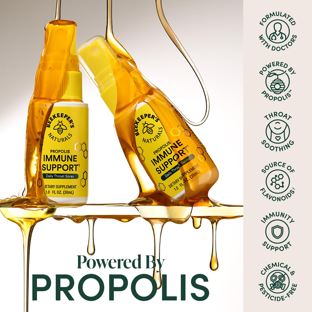 Propóleo Beekeeper's Naturals, uso diario para bienestar diario.