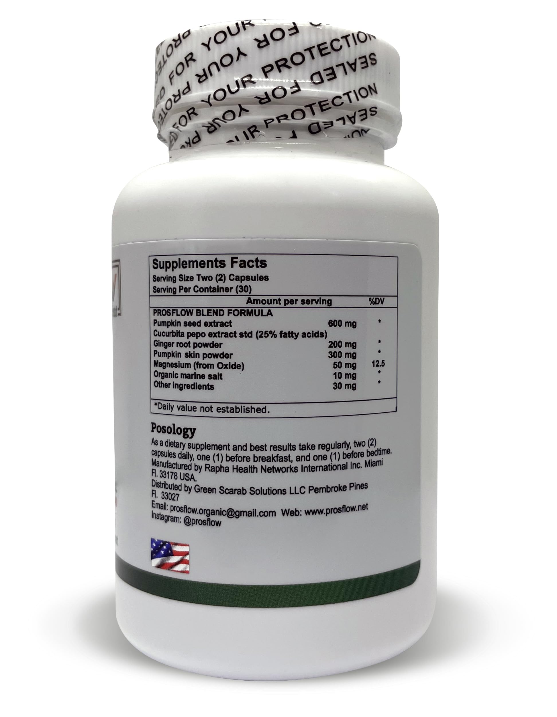 Prosflow Prostate Nutrient, cápsulas visibles para una toma diaria fácil