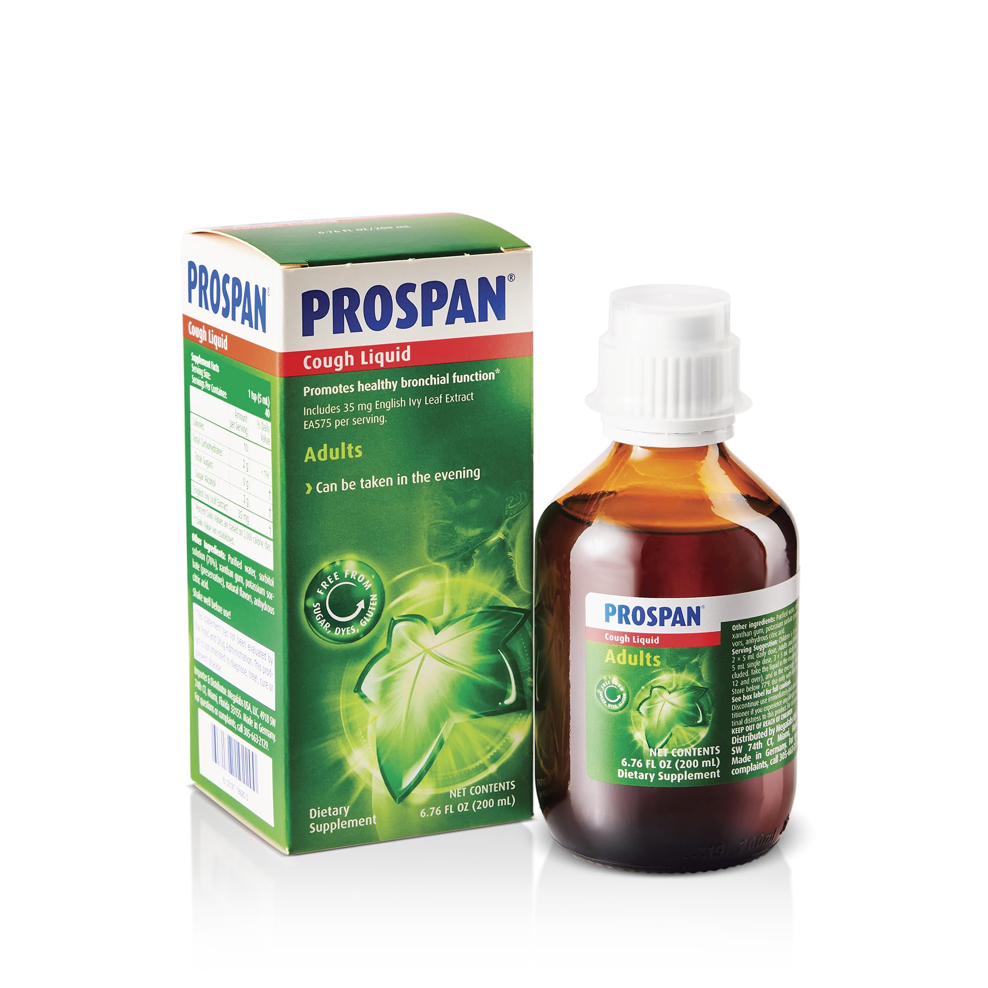 Prospan: frasco de jarabe de hiedra EA575 para alivio suave de la tos