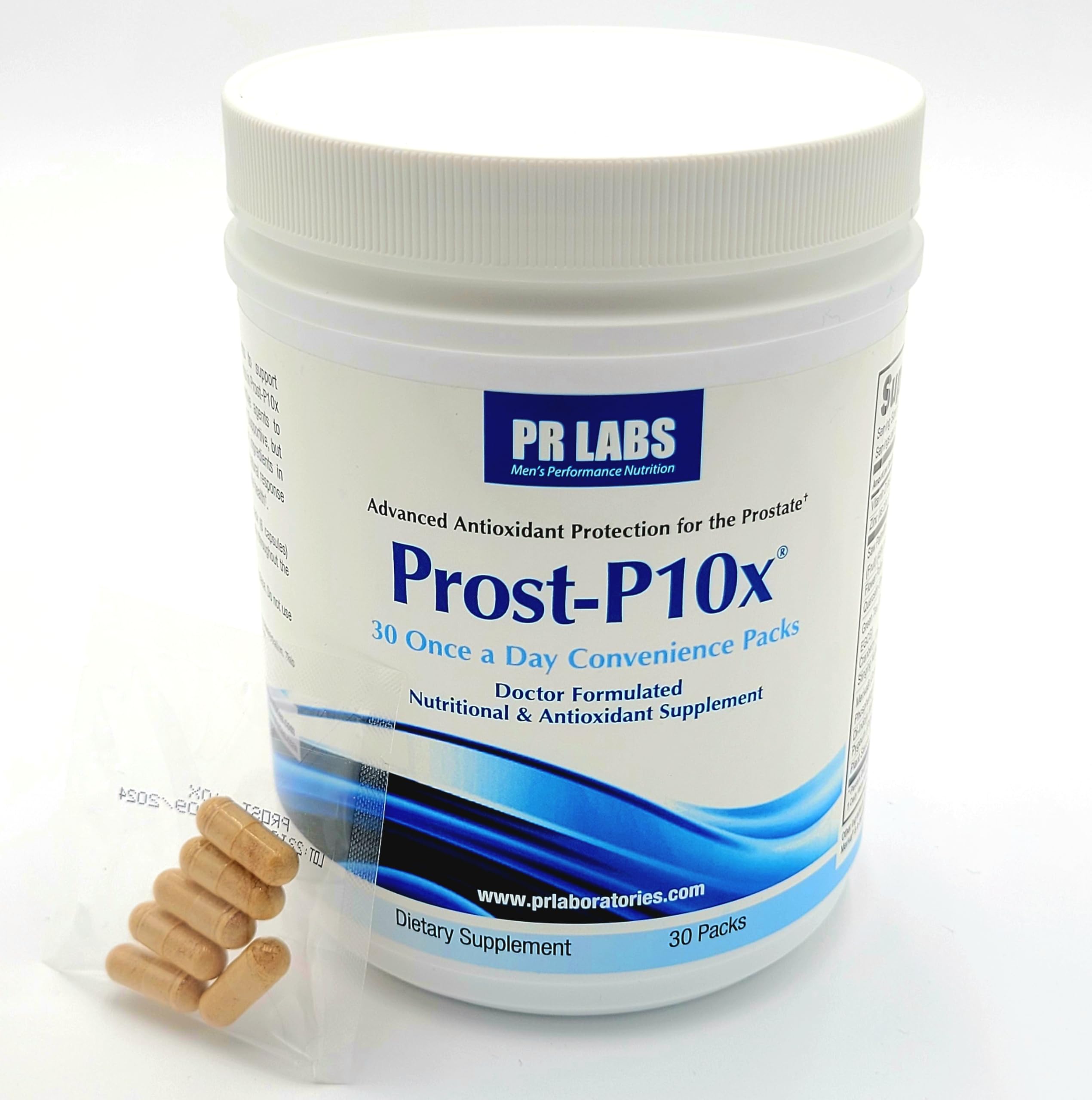 Prost-P10x: cápsulas diarias en blister para ingesta conveniente.