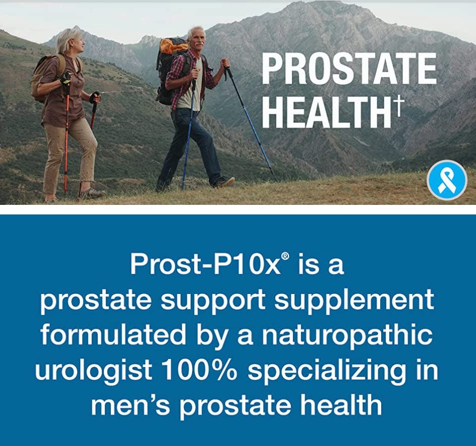 Prost-P10x: ingredientes Pygeum para apoyo urinario.