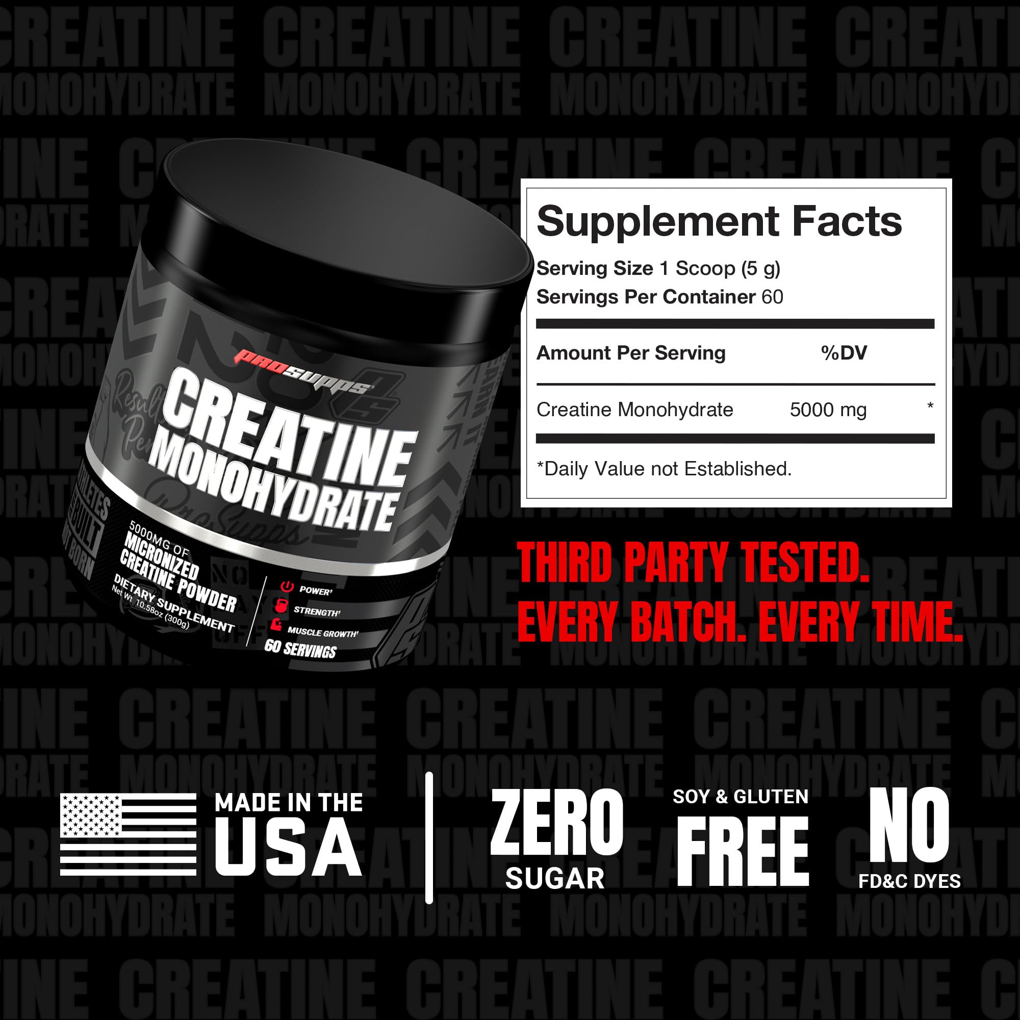 Envase de 60 porciones de ProSupps Creatina Monohidratada listo para semanas.