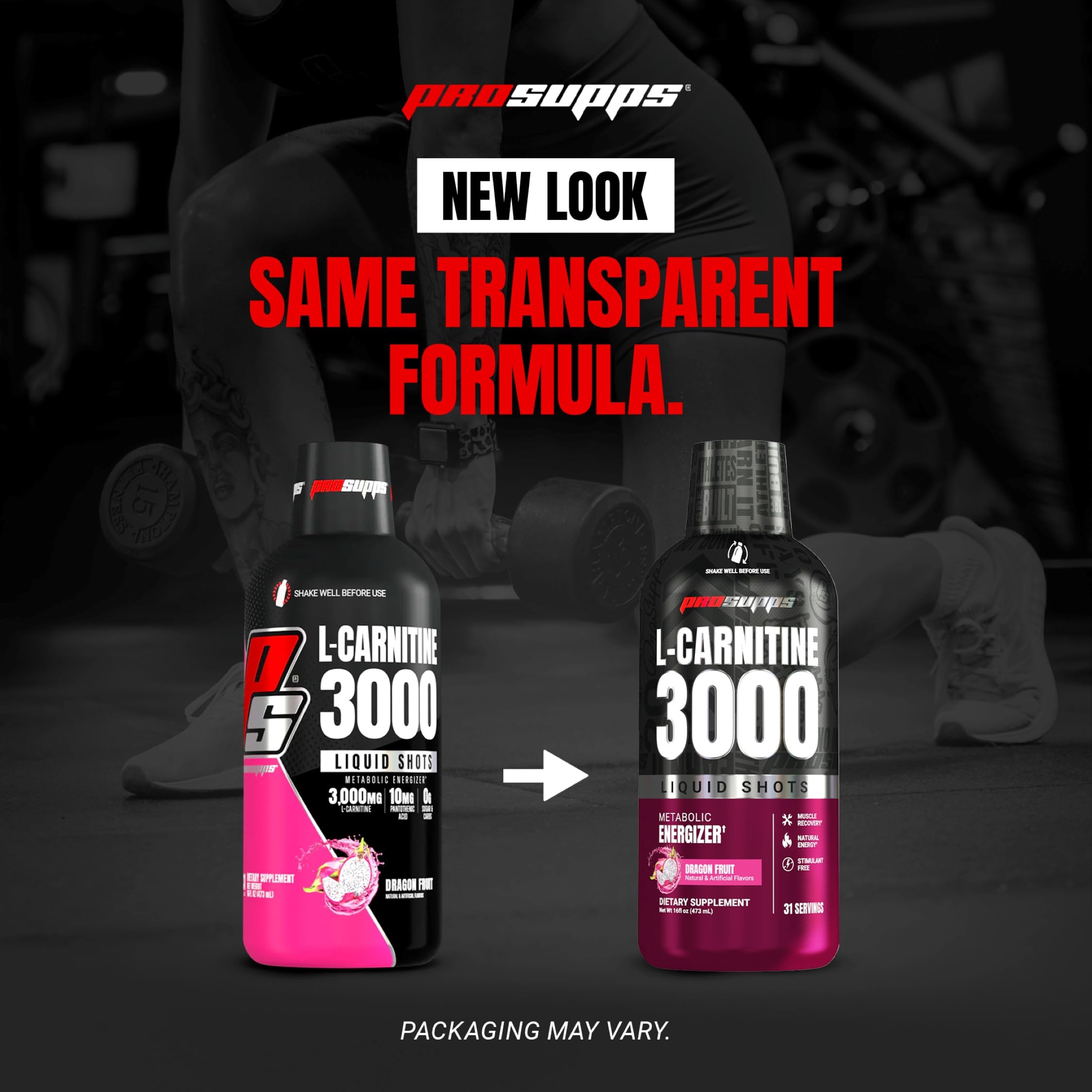 PROSUPPS L-Carnitina Líquida 3000, sabor Pitaya, experiencia refrescante para entrenos.