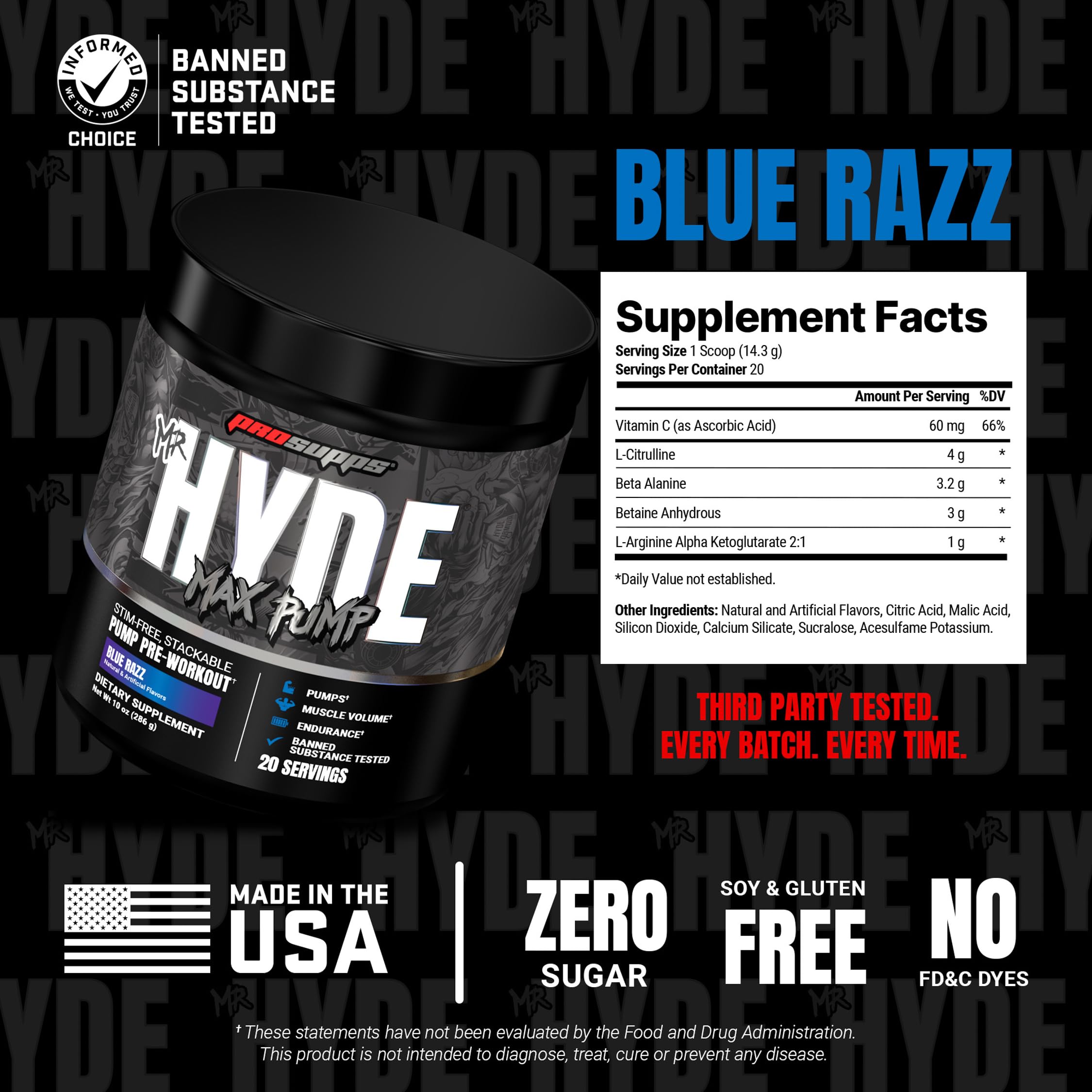 Vaso listo para mezclar Mr. Hyde Max Pump antes del entrenamiento.