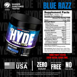 ProSupps Mr. Hyde Signature etiqueta frontal que identifica el sabor