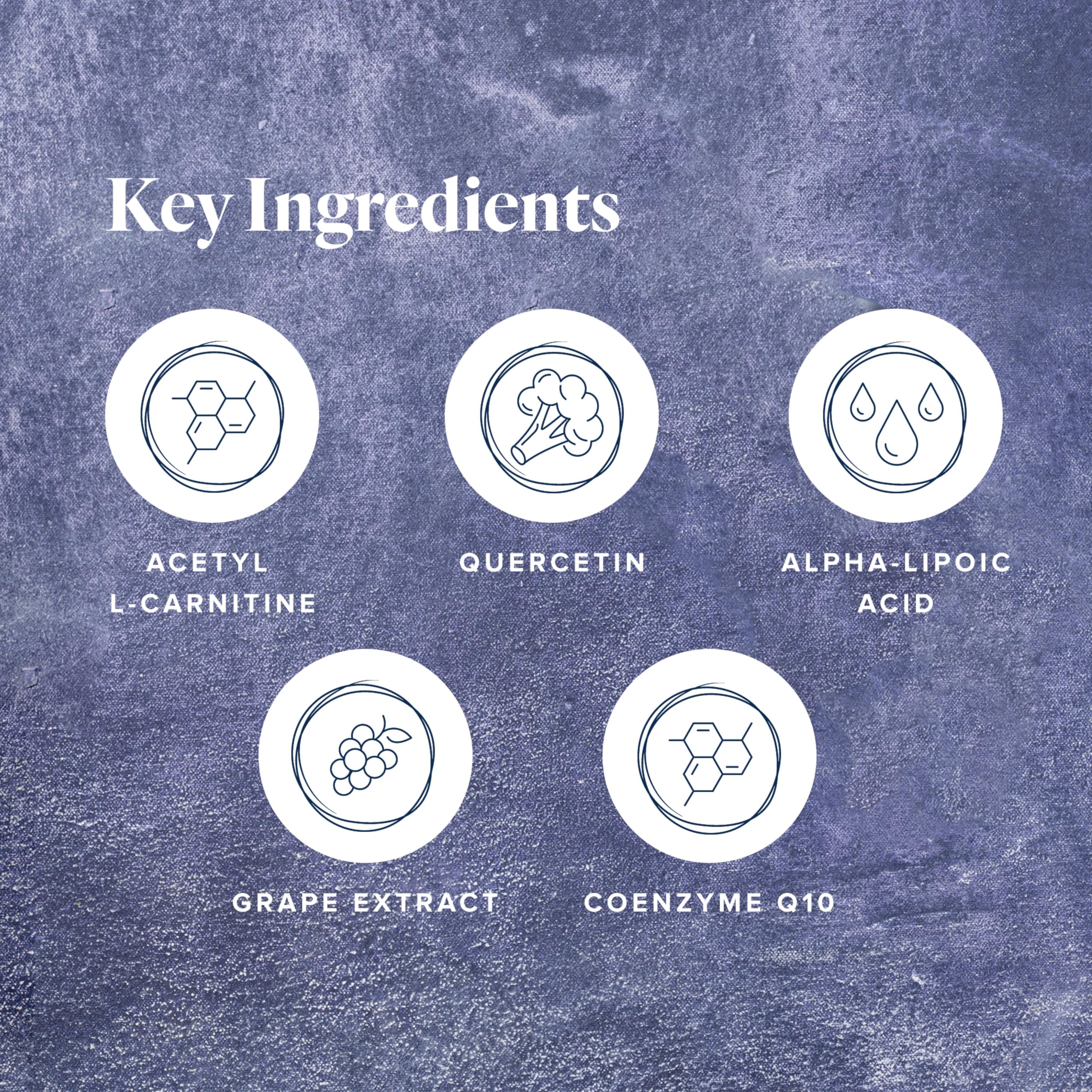 LifeVantage Protandim NRF1 Synergizer, etiqueta clara con beneficios clave para el usuario.