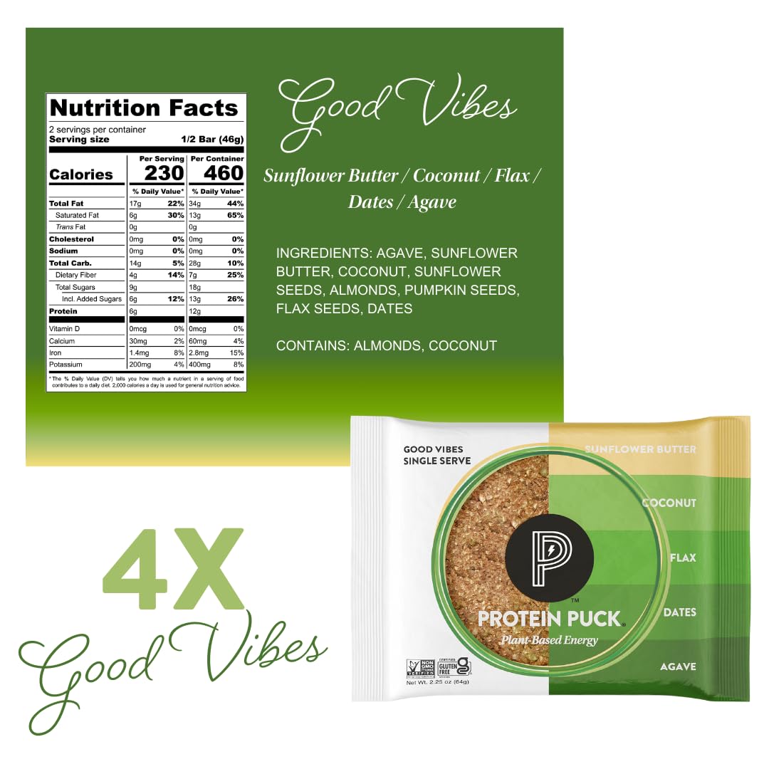 Protein Puck: libre de gluten, sin lactosa y certificado kosher.