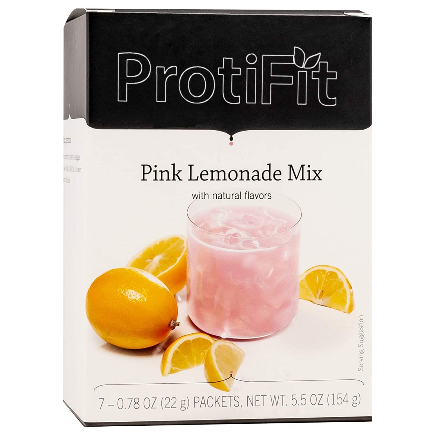 ProtiFit polvo de proteína limón rosa en sobre, mezcla rápida para consumo diario.