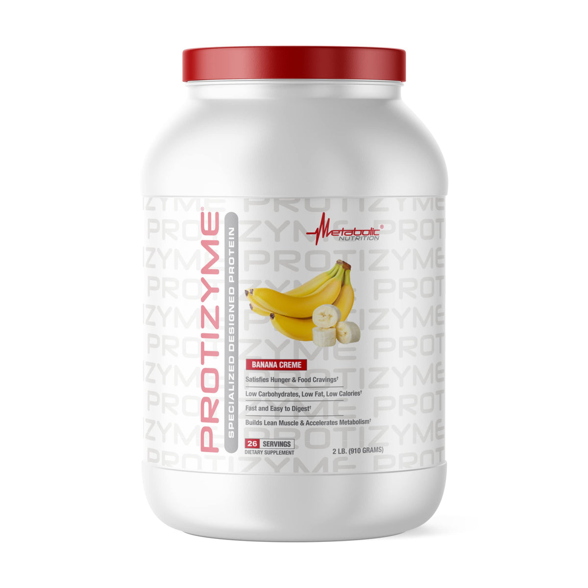 Protizyme de Metabolic Nutrition, bote de proteína para apoyo muscular.