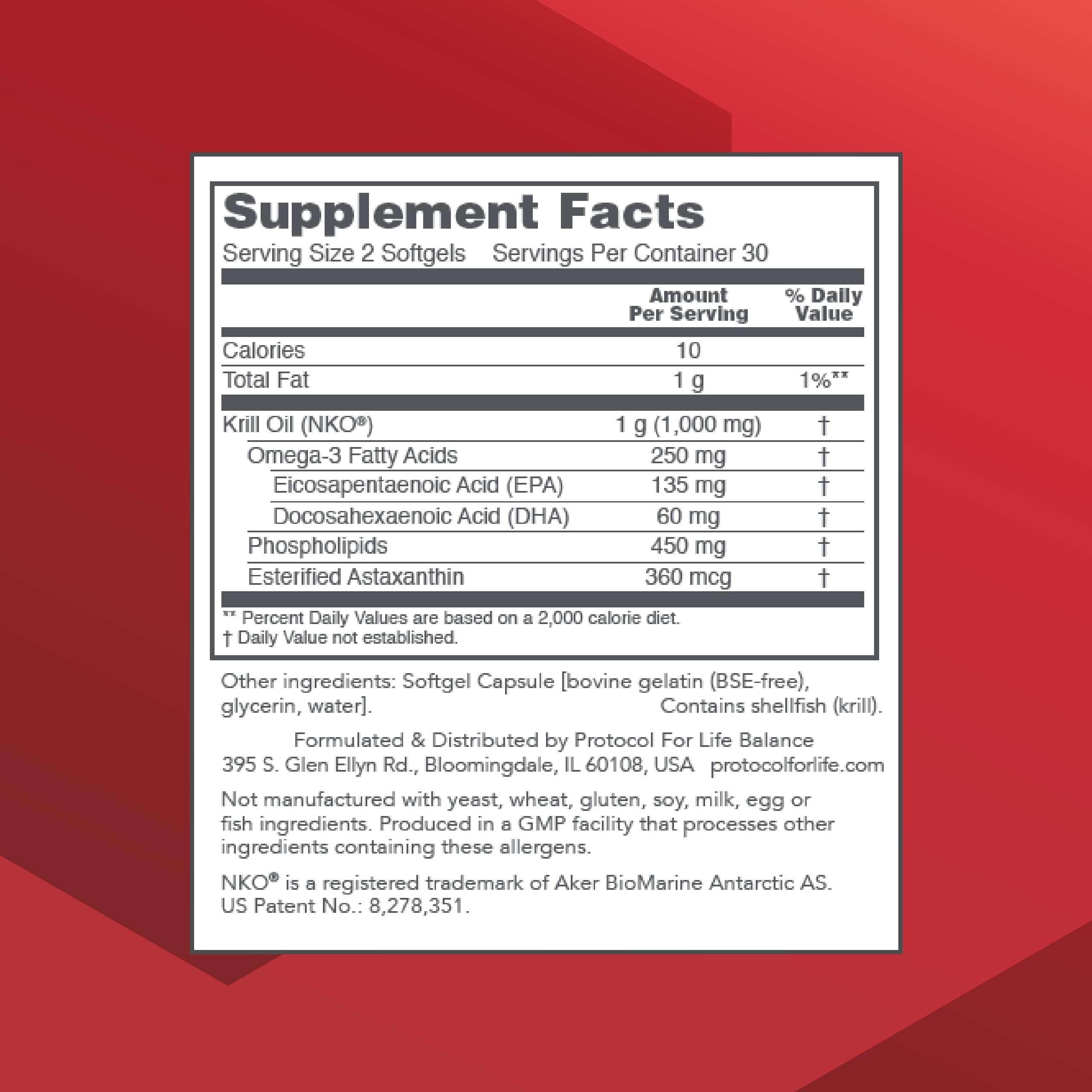 Protocol for Life Balance, cápsulas de krill 1000 mg para uso diario