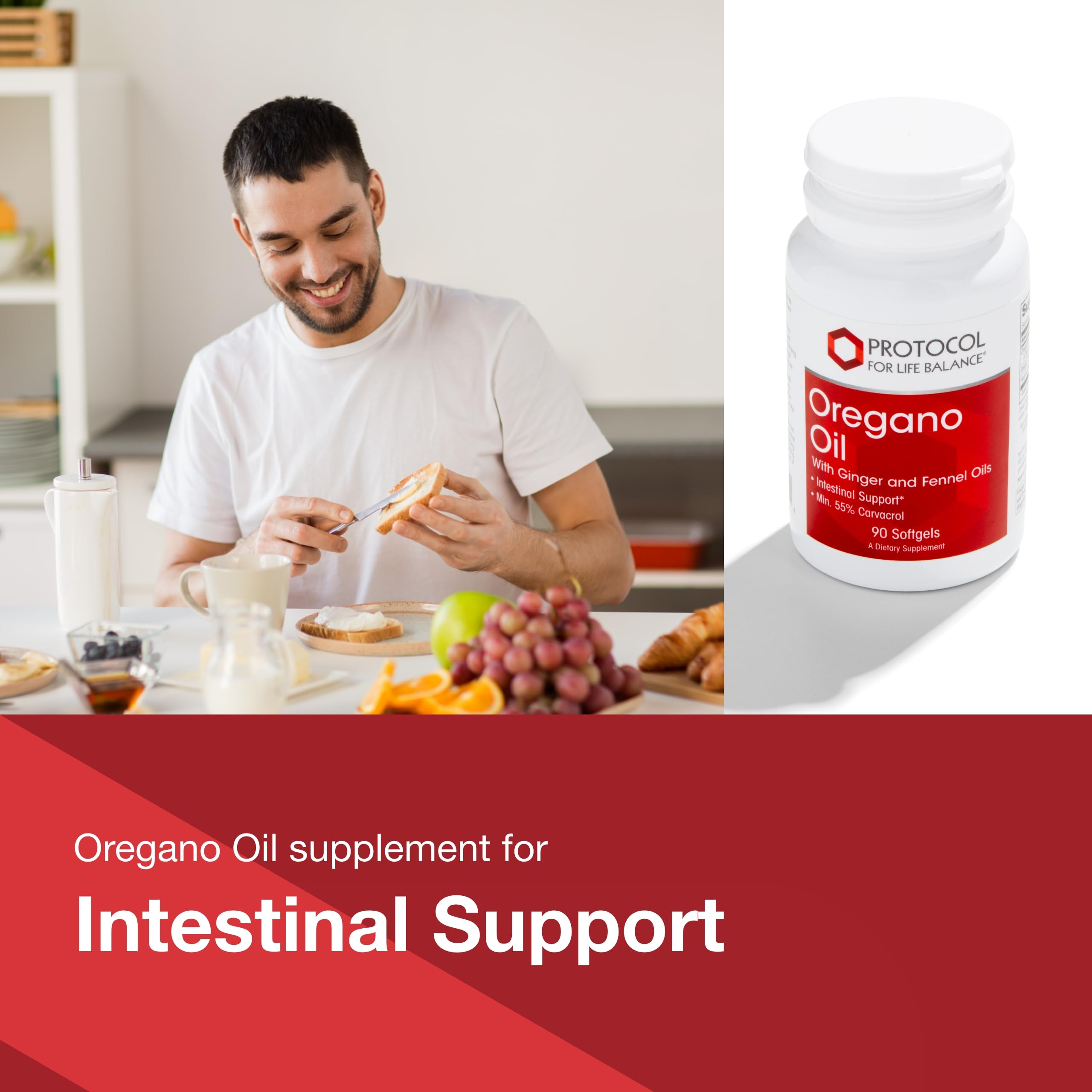 Mezcla de jengibre y hinojo en PROTOCOL FOR LIFE BALANCE Oregano Oil para apoyo digestivo.