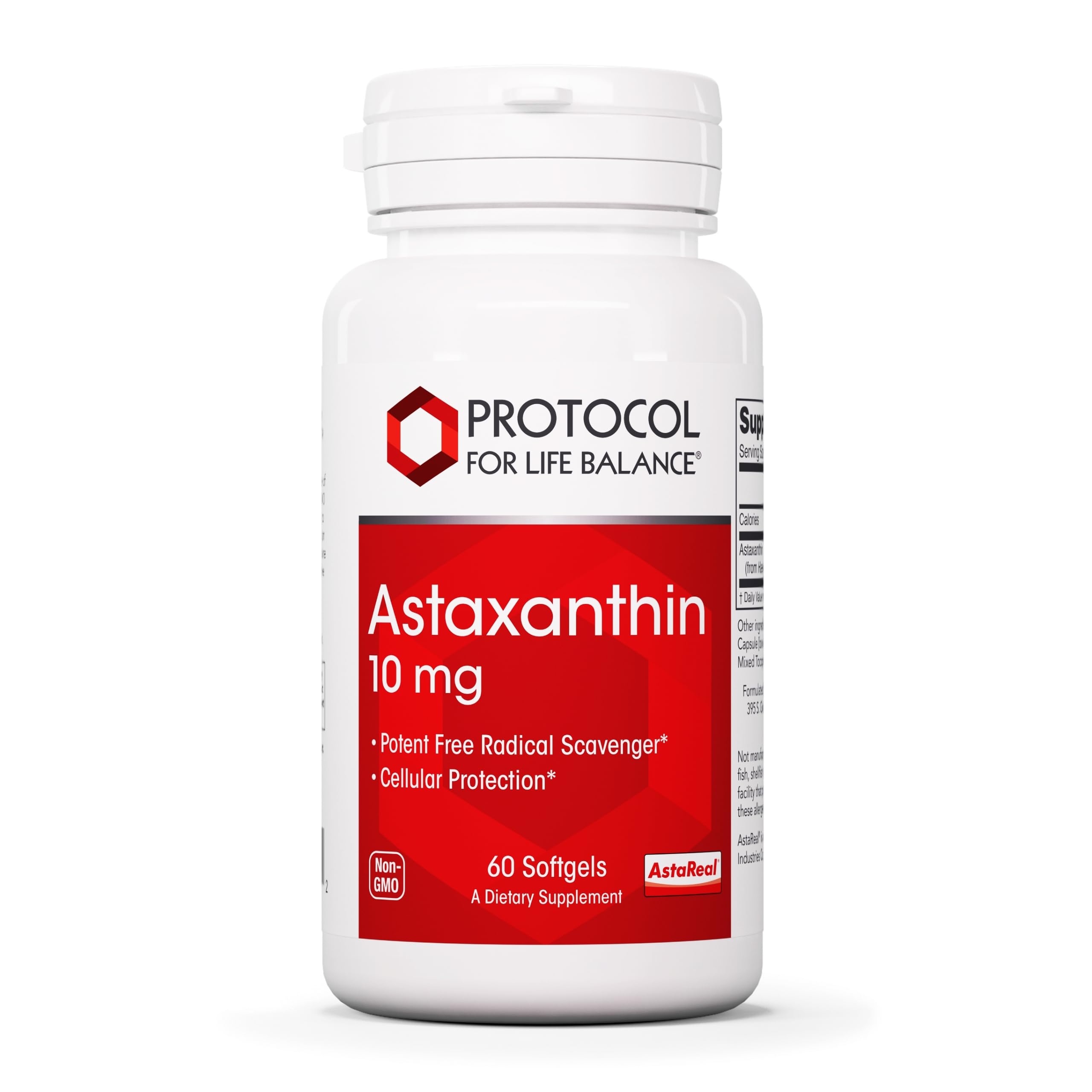 PROTOCOL FOR LIFE BALANCE astaxantina softgel en botella; apoyo a la salud celular.