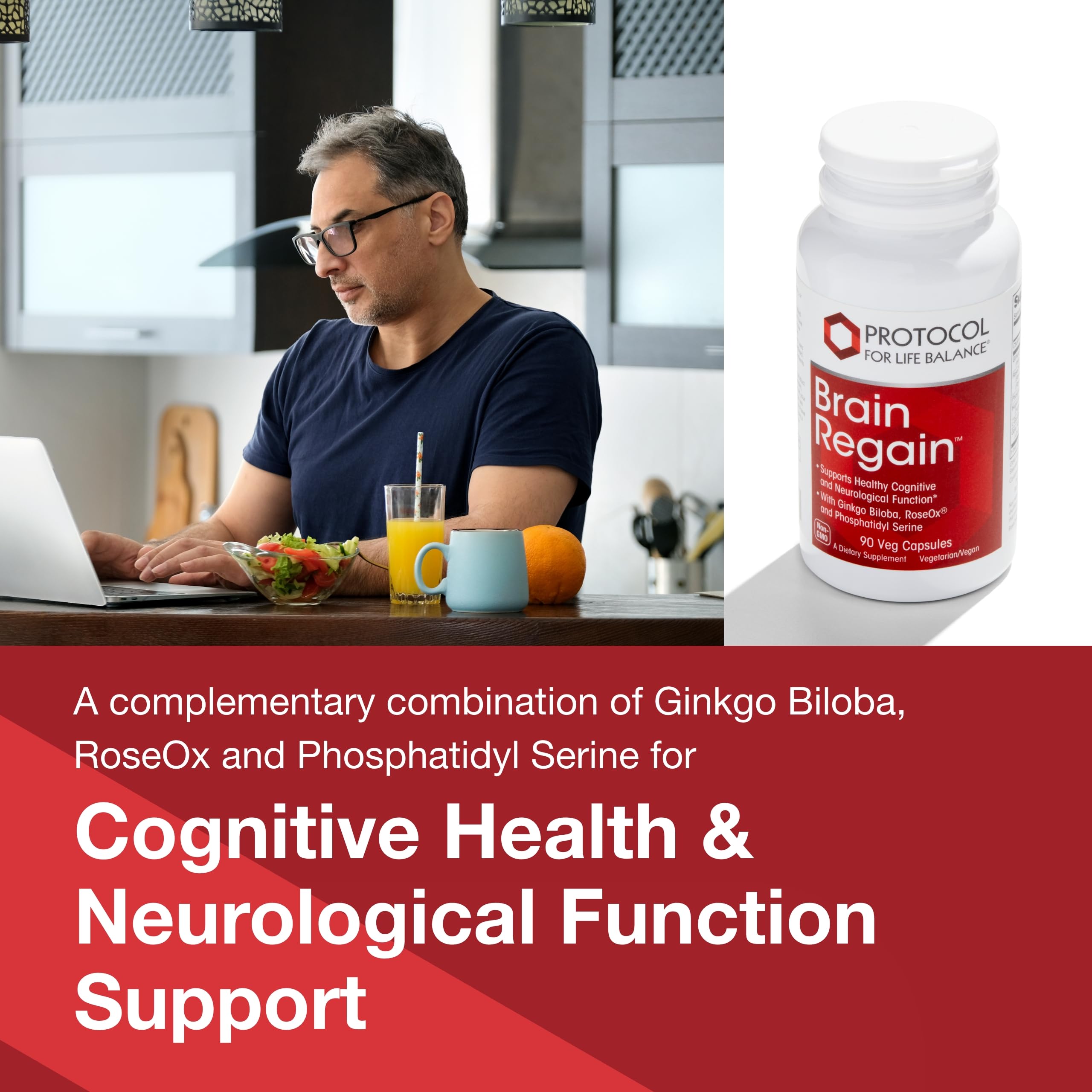 PROTOCOL FOR LIFE BALANCE Brain Regain etiqueta con ingredientes