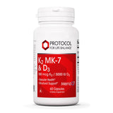 Protocol For Life Balance: cápsulas con K2 MK-7 y D3 para soporte óseo y vascular.