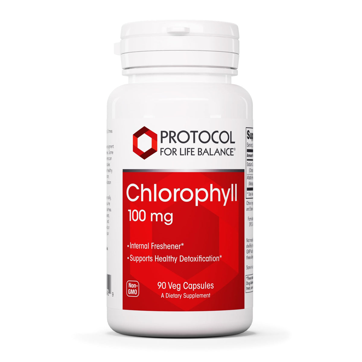 Frasco de clorofila PROTOCOL FOR LIFE BALANCE, frente, apoyo diario de detox suave