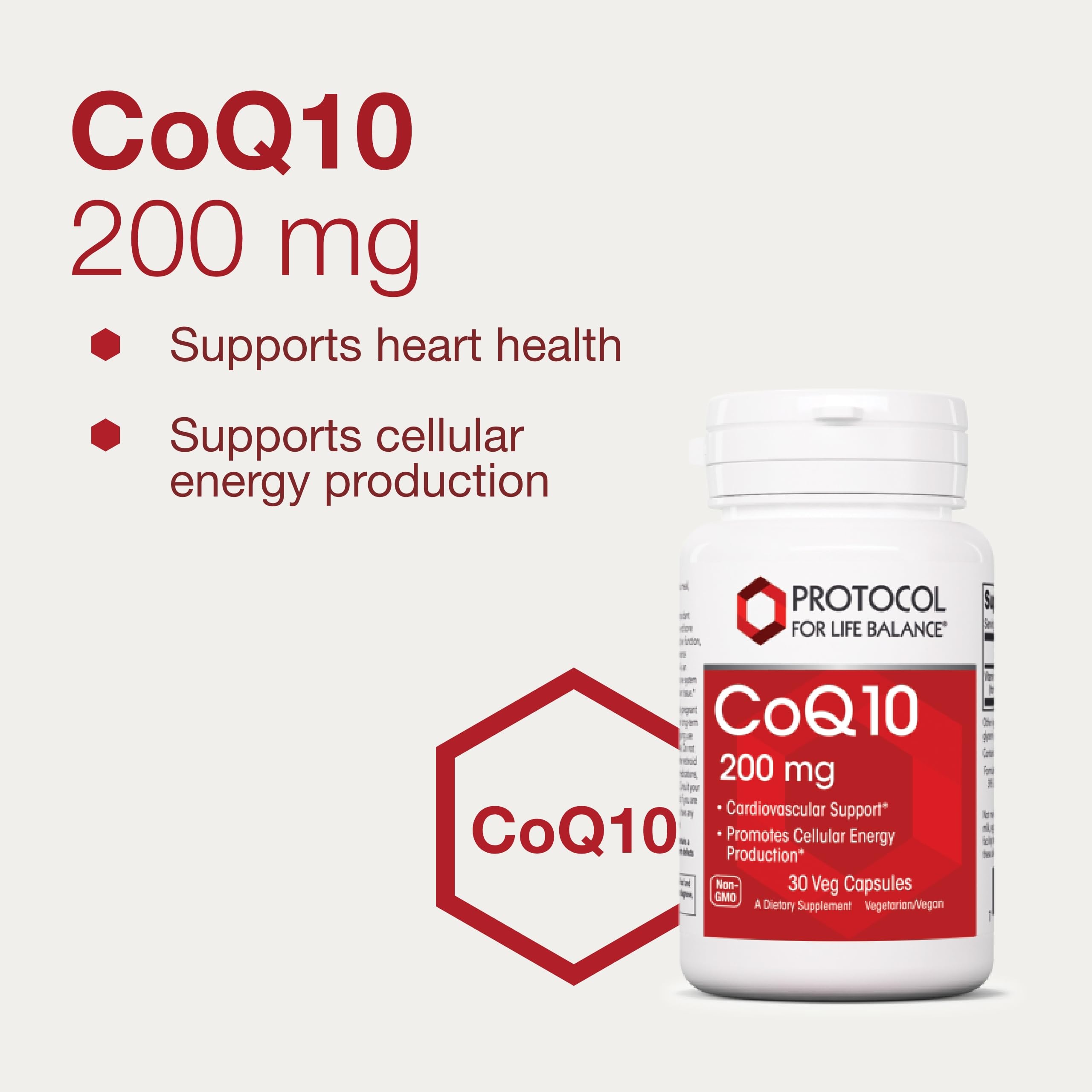 CoQ10 de PROTOCOL FOR LIFE BALANCE, presentación, fórmula vegana