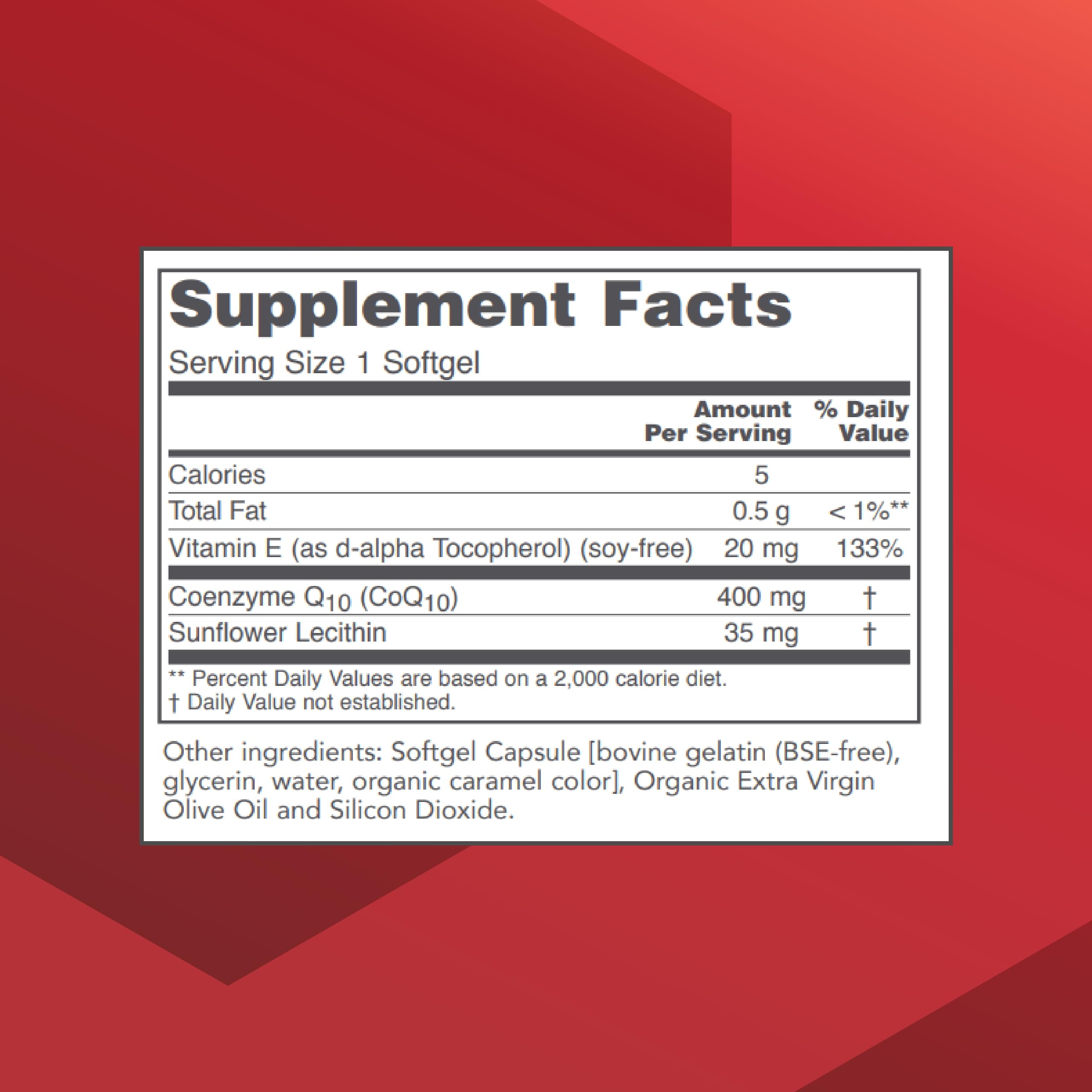 PROTOCOL FOR LIFE BALANCE CoQ10 cápsula suave con vitamina E para soporte vascular