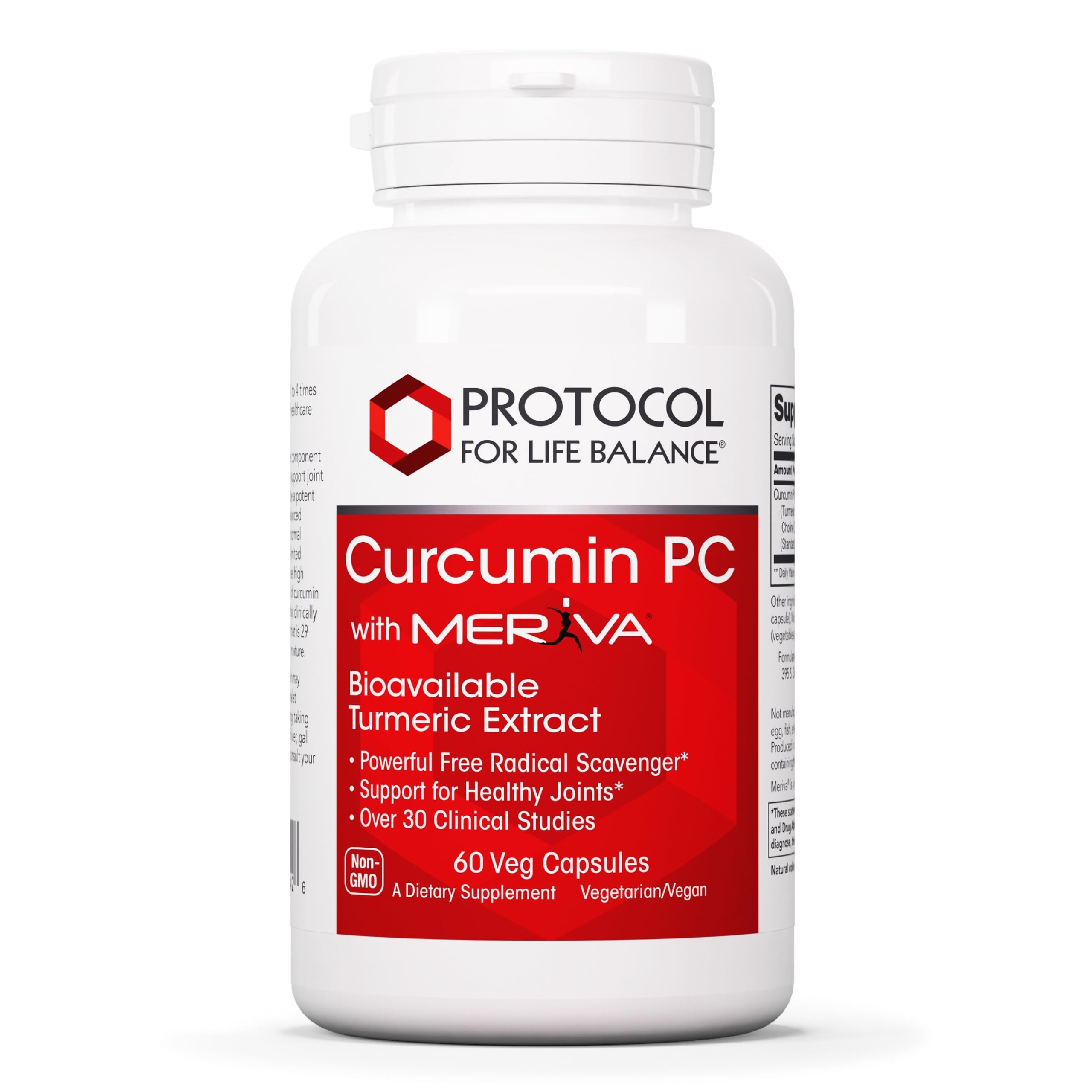 Protocol For Life Balance Curcumina PC: botella de cápsulas con absorción mejorada.