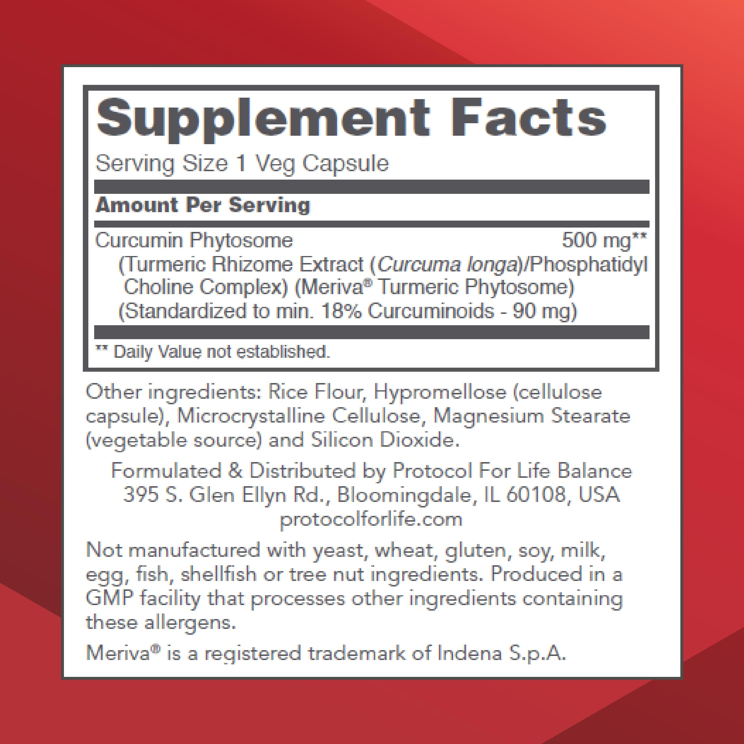 Curcumina PC de Protocol For Life Balance: cápsulas para soporte articular y movilidad.