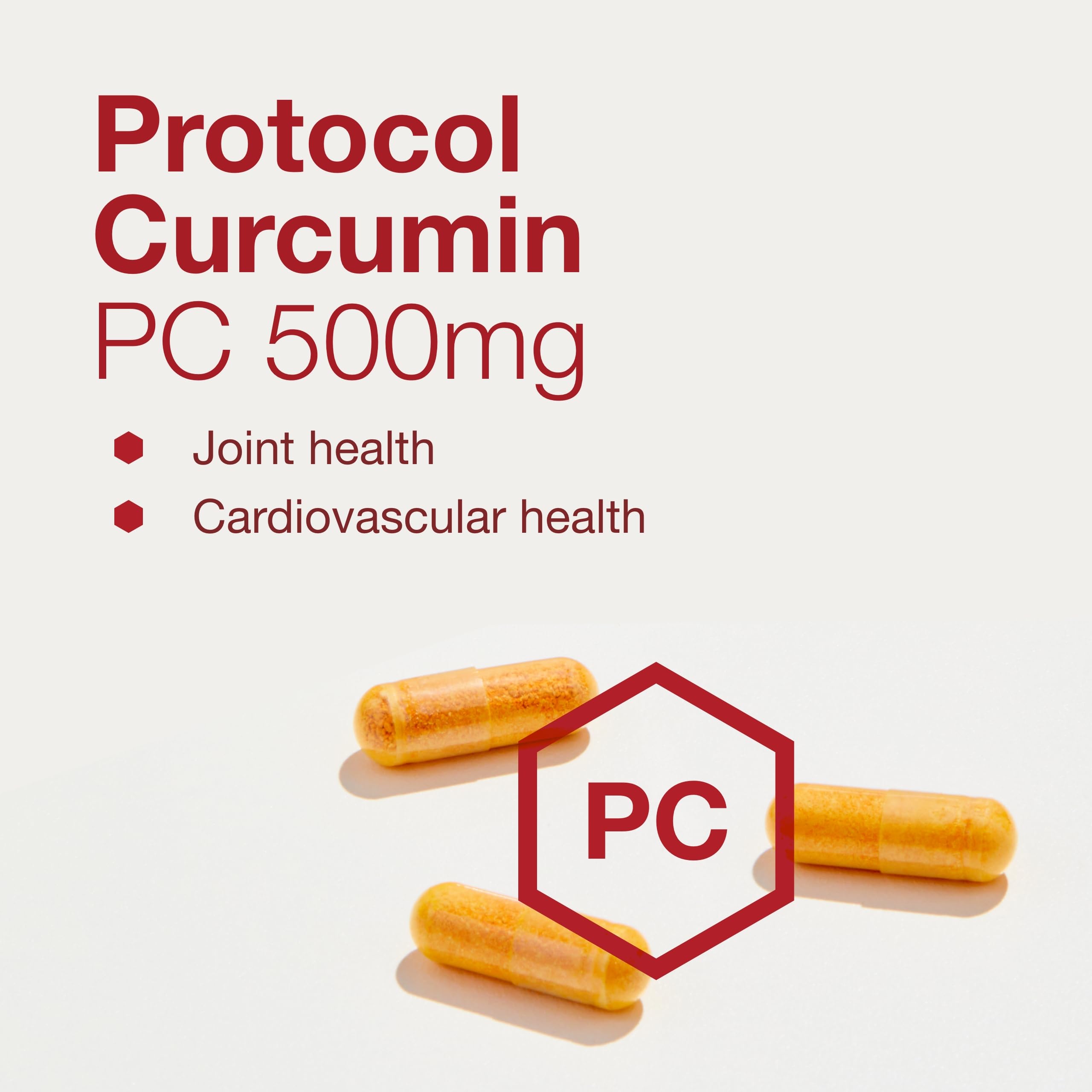 Curcumina PC de Protocol For Life Balance: cápsulas vegetales listas para uso diario.