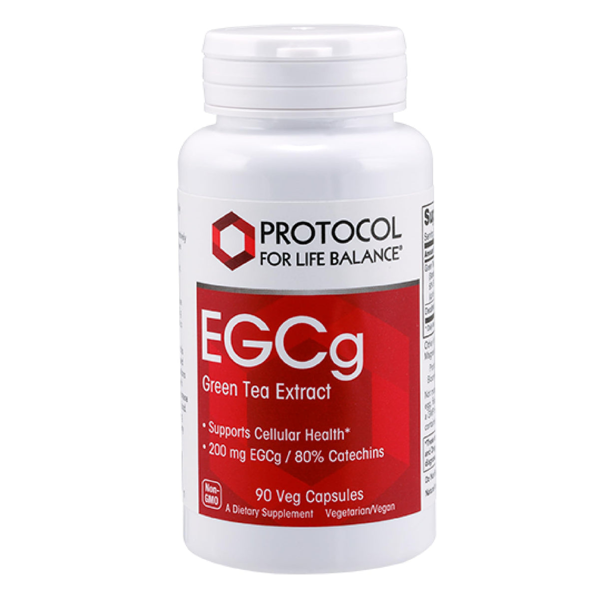 PROTOCOL FOR LIFE BALANCE EGCg 200 mg: cápsula en botella para uso diario y beneficios potenciales.