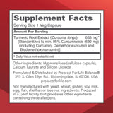 PROTOCOL FOR LIFE BALANCE extracto de raíz de cúrcuma 665 mg y curcuminoides al 95%.