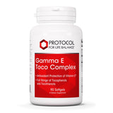 PROTOCOL FOR LIFE BALANCE Gamma E Toco Complex botella con cápsulas suaves para apoyo antioxidante