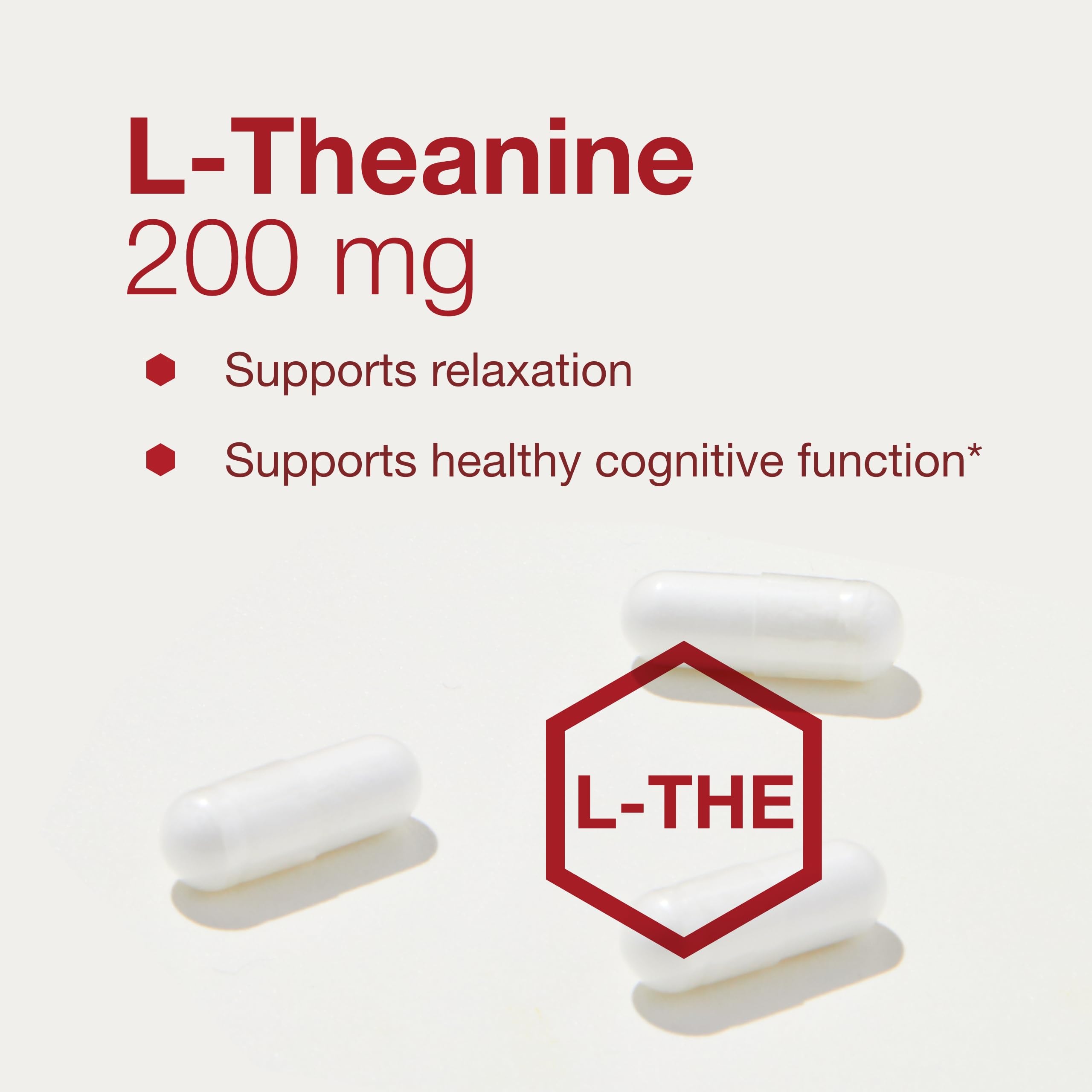 Capsulas apiladas de PROTOCOL FOR LIFE BALANCE L-teanina 200mg para uso diario.