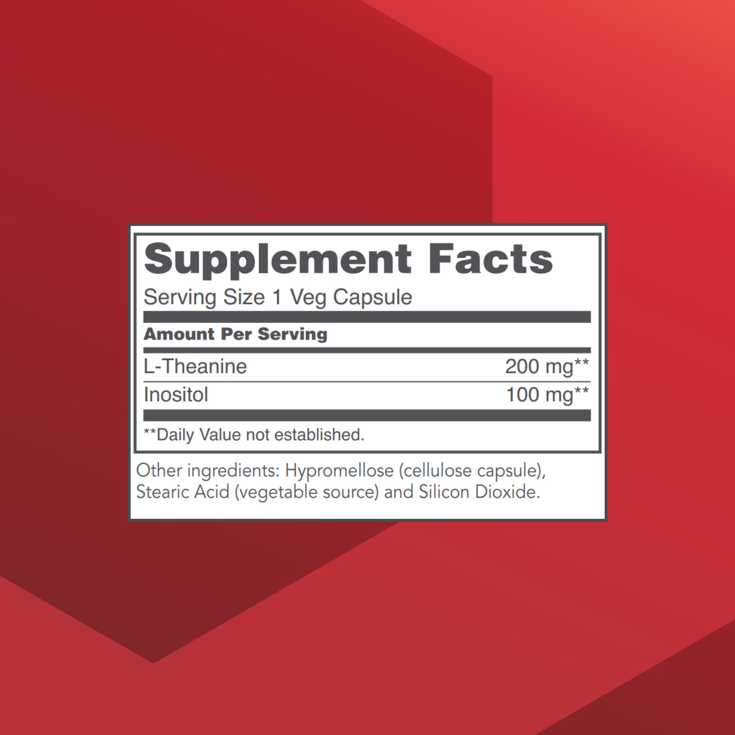 Cápsulas de PROTOCOL FOR LIFE BALANCE L-teanina 200mg listas para consumo diario.
